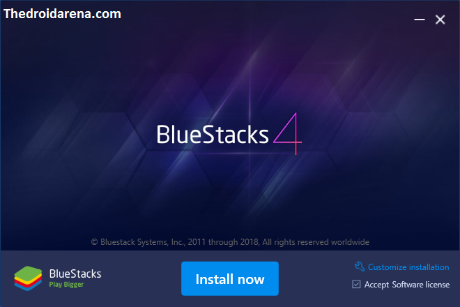 Start BlueStacks 4 installation process