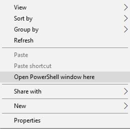 Open a powershell window on your PC