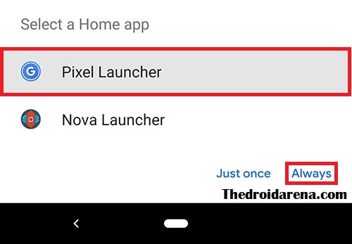 Choose Pixel launcher