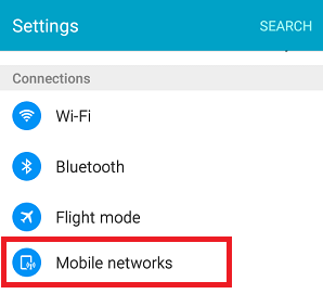 Go to Mobile network option on your mobile