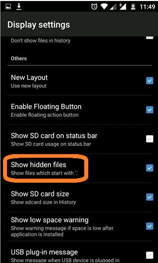 Show hidden file in Kodi