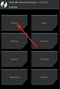 Hit the Install Option on TWRP