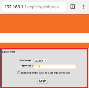 Enter login detail in IP address