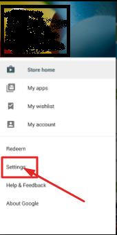 Settings from Google Play Store