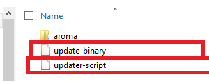 Update binary and updater script files