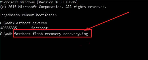 fastboot flash recovery XYZ img
