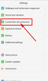 select Lockscreen & Password