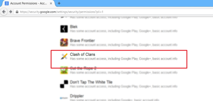 Delete Clash of Clan from The Associated Gmail Account