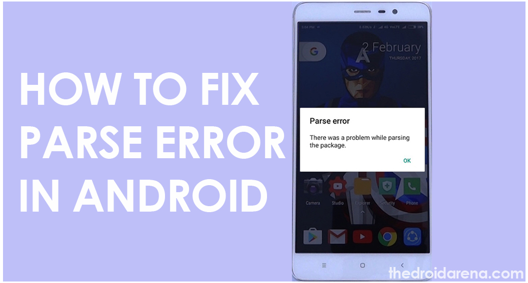 how to Fix parse error in android