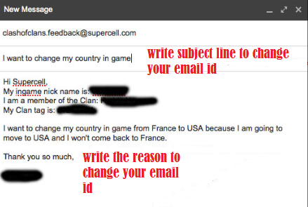 Send mail to supercell Game Developers about the isse