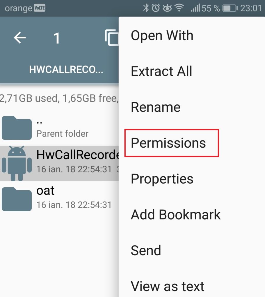 change folder and file permissions
