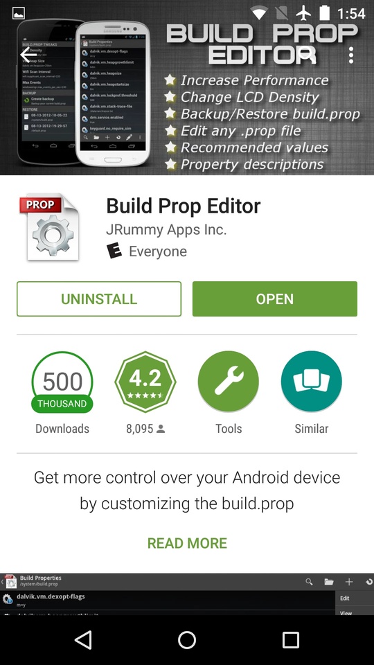 Install Buildprop Editor from Google Play Store