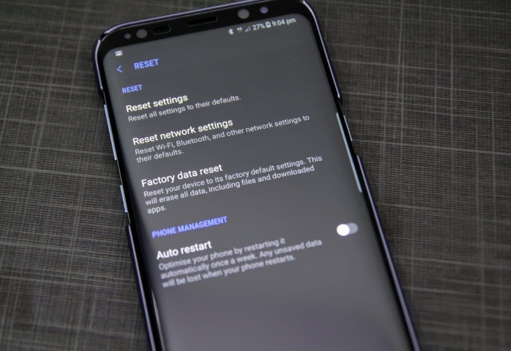 How to reset the Samsung Galaxy Note 9 from the device Settings