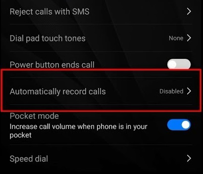 Enable Automatic Recording Calls
