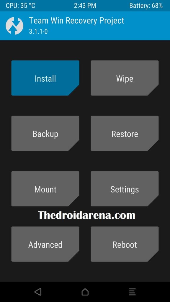 Go to the Install under TWRP
